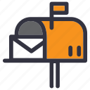 e-mail, house, inbox, letter, mail, mailbox, post