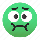 emoji, sick, green