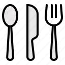 cutlery, fork, knife, restaurant, spoon