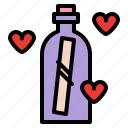 bottle, letter, love, romance