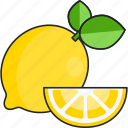 lemon, citrus, slice, food, fruit, lemons