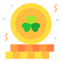 coin, gold, clover, lucky, money