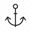 anchor, boat, marine, rope, sea, ship, travel