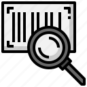 barcode, find, magnifying, glass, search, loupe