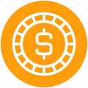 coin, currency, dollar, money, payment, shopping