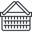 basket, ecommerce, line, order, pixel icon, shopping, thin