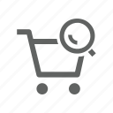 cart, magnify, magnify glass, search, shopping, shopping cart