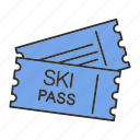 entry, pass, resort, ski, skipass, ticket, skiing