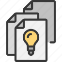 idea, backlog, ideas, bulb, files