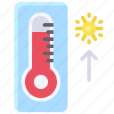 hot, summer, temperature, thermometer