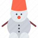 snowman, christmas, vector, xmas, winter, year, gift