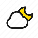 moon, cloud, cloudy, night, evening, sky, weather