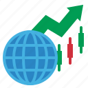 global, candlestick, trading, world, graph