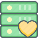 heart, server, storage, bookmark, database, favorite, network