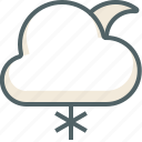 cloud, moon, snow, weather, cloudy, forecast, winter