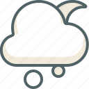 cloud, moon, snow, weather, cloudy, forecast, winter