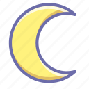 crescent, moon, night