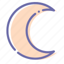 crescent, moon, night, weather