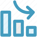 bar, chart, diagram, down, graph, pie chart