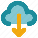 arrow, cloud, download, interface, user