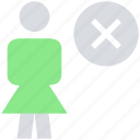 cross, female, people, person, remove, stand, user