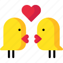 birds, heart, love, lovebirds, valentine