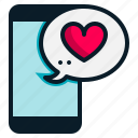 chat, heart, love, mail, message, mobile, valentine