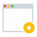 application, favorite, interface, star, window