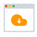 application, arrow, cloud, down, interface, window