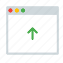 application, arrow, interface, up, window