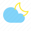 cloud, cloudy, forecast, moon, night, weather