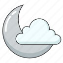 cloud, cloudy, moon, night, weather