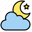 cloud, moon, night, star, weather