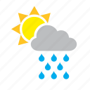 cloud, meteorology, rain, raining, sun, weather