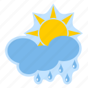 cloud, forecast, meteorology, rain, sun, weather