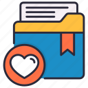 bookmark, favourite, folder, heart