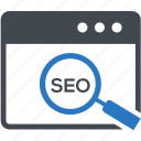 seo, web, gear, magnifier, magnifying, search, setting