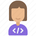 female, developer, avatar, person, user, man, programmer