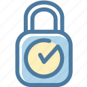 checkmark, lock, locked, login, protected, safe, sign