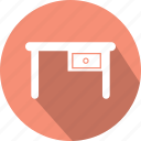 bureau, desk, desk icon, drawer, dresser, study, table