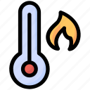 flame, heat, hot, temperature, thermometer