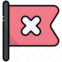 flag, no, cross, pin, location, direction