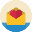 heart, message, open, envelope, letter, love