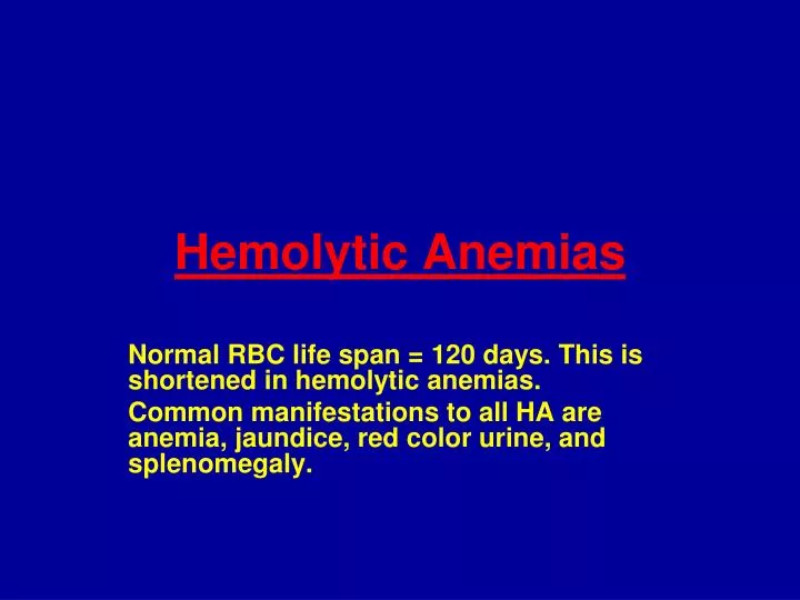 hemolytic anemias