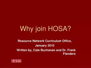 Why join HOSA?