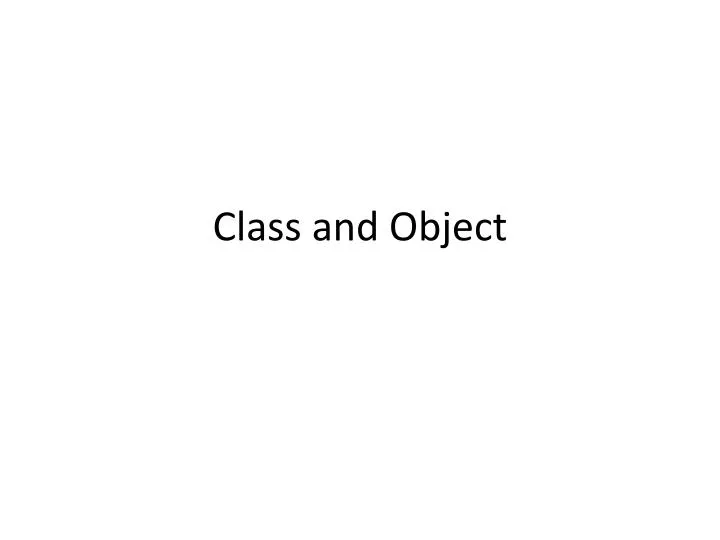 class and object