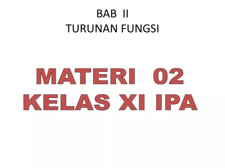 bab ii turunan fungsi