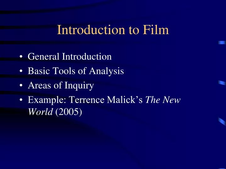 introduction to film