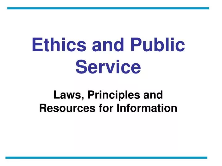 ethics and public service