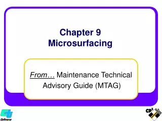 Chapter 9 Microsurfacing